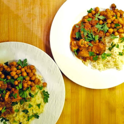 Tajine di pollo, ceci e couscous